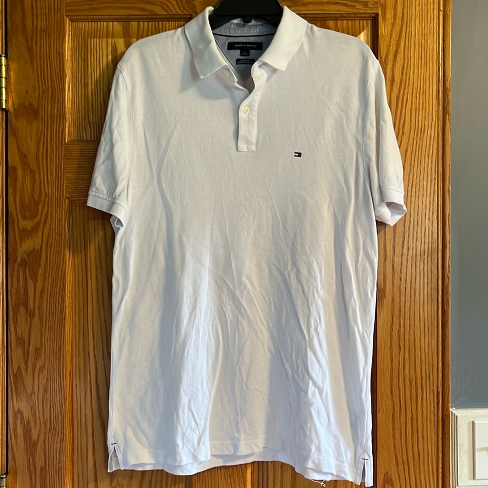 Tommy Hilfiger White Men’s Large Custom Fit Polo Shirt